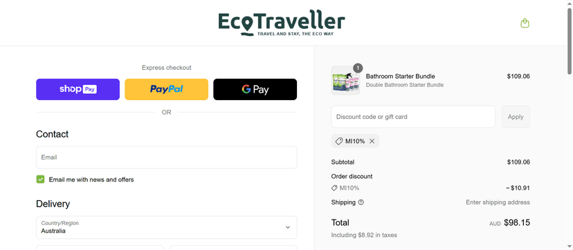 Eco Traveller Coupon - 10% Off + Free Shipping on Full Time Traveller Bundle
